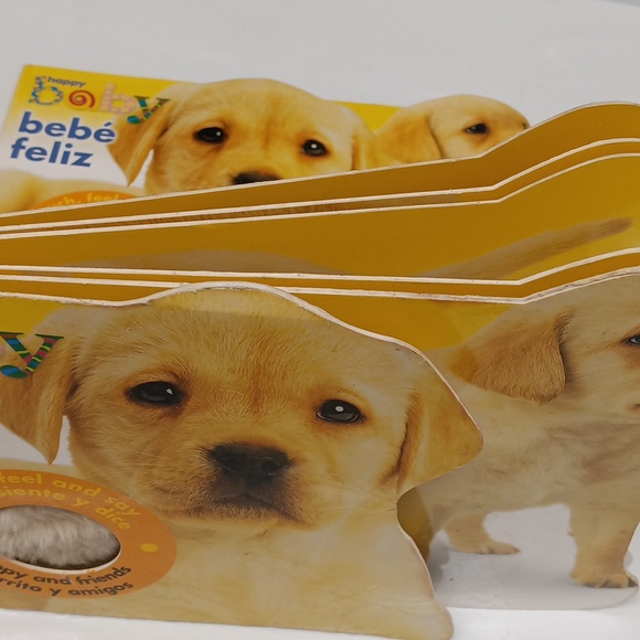 Happy Baby Touch puppy and friends book in English and Spanish - Picture 2 of 4